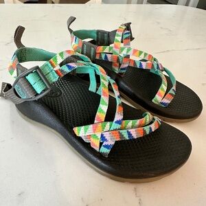 Kids Chaco Black (multi-color straps) Sandals Comfortable Summer Footwear